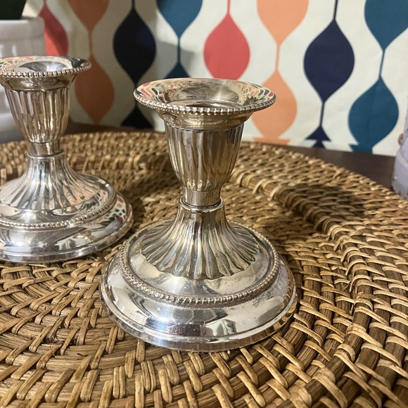 Pair of Vintage Silver-Plated Candlestick Holders - Picture 3 of 10